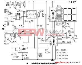 三位数字显示电容测试表集成电路设计